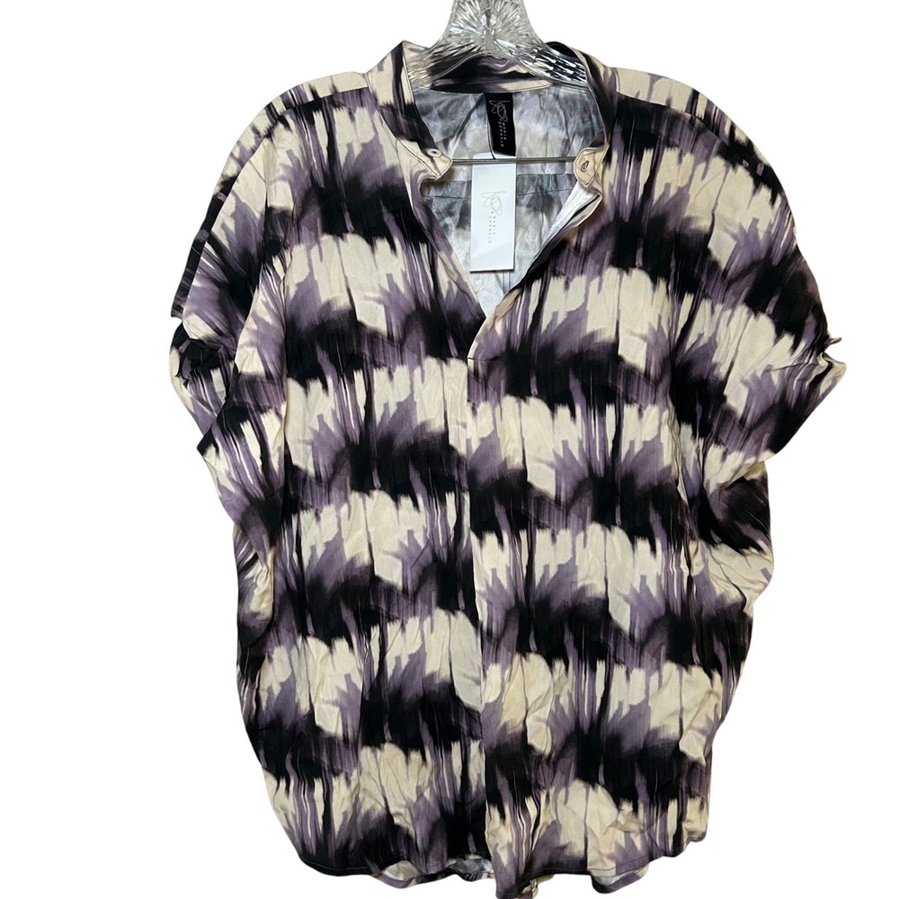 zero + maria cornejo blouse women's 10 silk artsy lagenlook sustainable office